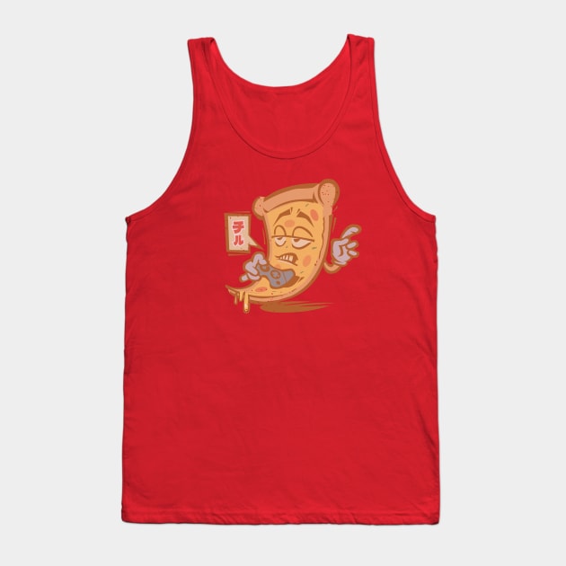 Japanese Vintage Pizza Gamer Saying Chill Tank Top by ArtOnTheRun